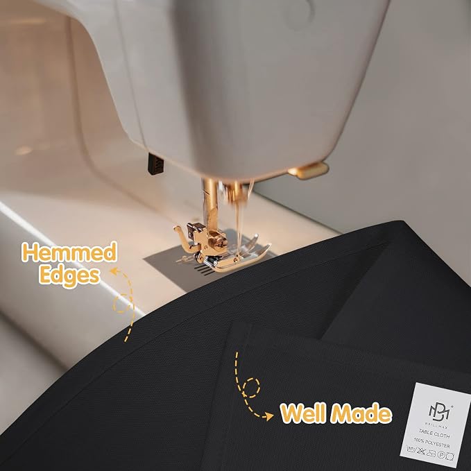 BRILLMAX 6 Pack Black Tablecloths 70 x 120 Inch for 6ft & 8ft Rectangle Tables - 150 GSM Polyester Fabric, Universal Fit, Water, Stain & Wrinkle Resistant Cloth Cover for Wedding Reception Banquet