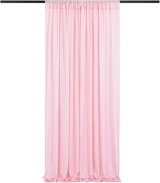 Pink Sequin Backdrop Curtains-1 Panel 3FTx8FT Light Pink Backdrop for Wedding, Glitter Party Decorations Background Drapes for Birthday Party Anniversary Graduation Photo Booth Decor