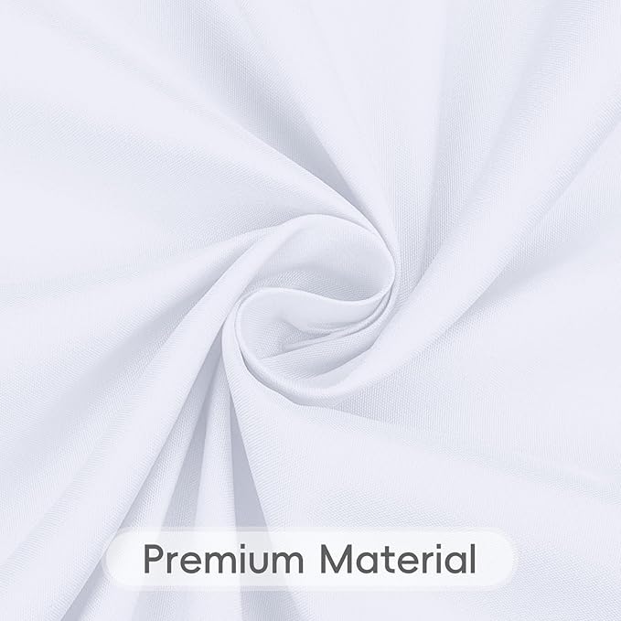 8 Pack White Tablecloth 90 x 132 Inch Rectangular Table Cloth for 8 Foot Rectangle Tables, Wrinkle Resistant Washable Polyester Fabric Covers for Wedding Party Banquet Buffet and Camping