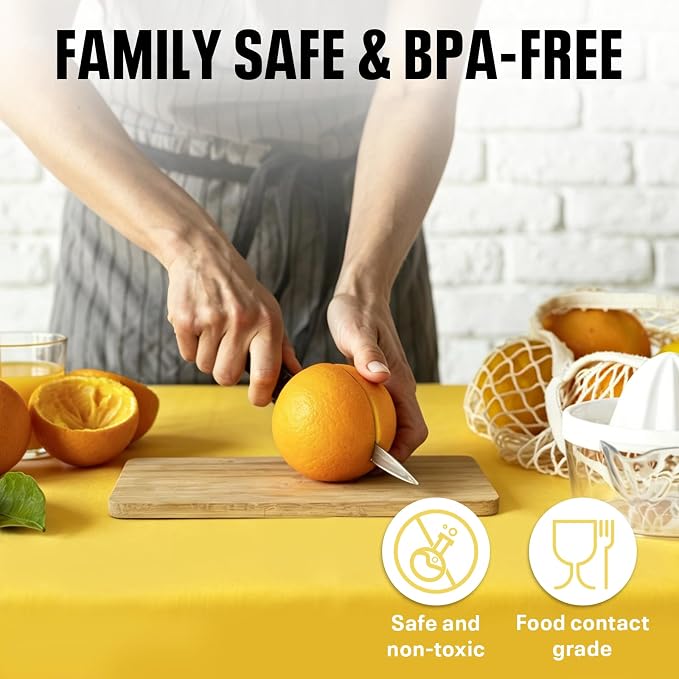 54IN X 600FT Plastic Table Cover Roll, Plastic Table Cloths for Parties, Birthday, Weddings, Banquet,Disposable Tablecloth Roll for All Shape Tables,Party Supplies(Yellow, 54 Inch X 600 Feet)