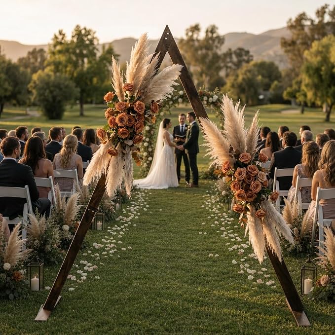 THORISE 7.87FT Wooden Wedding Arch, Wood Arch for Wedding Ceremony Gorgeous Arbor Backdrop Stand for Garden Parties
