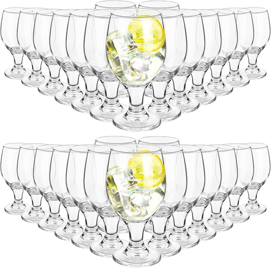 Patelai Set of 30 Water Goblet, 13.5 oz Clear Drinking Glasses Bulk Dishwasher Safe, Stemmed Water Glass for Juice Wine Beer Tea Sangria Cold Beverages, Reusable Glassware for Home Party Restaurant