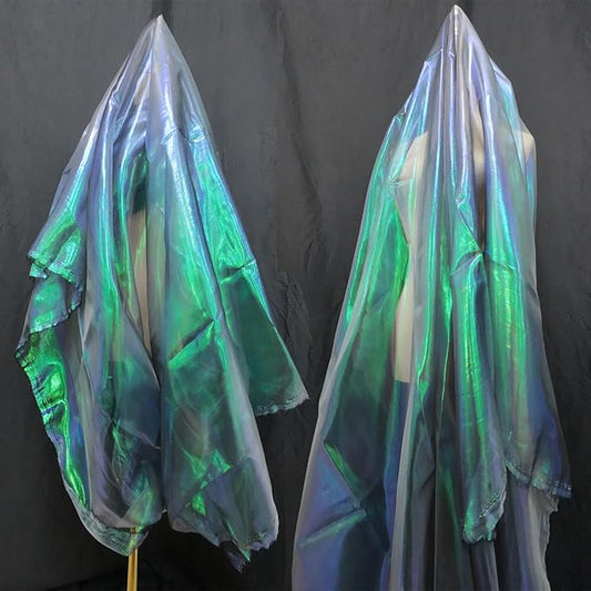 5.5 Yards Blackish Green Iridescent Organza Fabric - 59" Wide | Sheer Shiny Organza for Wedding Decorations, Party Supplies, Fairy Costumes, Doll Clothes, Craft & Sewing Projects