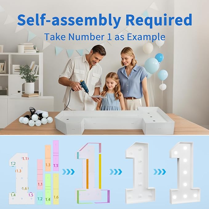 Marquee Numbers Large 59th-Birthday Decorations: 4ft Light Up Number Party Decor 59 Year Old Women And Men 95th Birthday Decoration Backdrop 95 Anniversary Cardboard Big Mosaic Balloon Frame Number 59