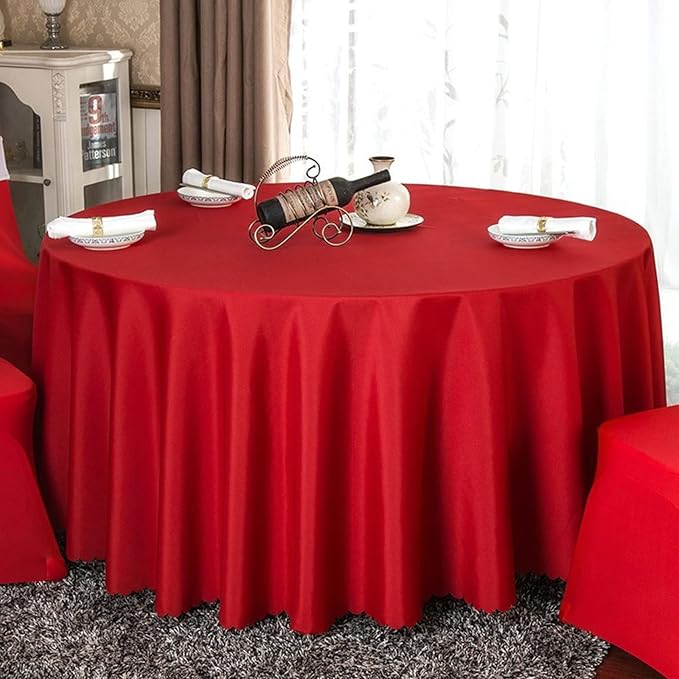 YMHPRIDE 6 Pack Round Tablecloths - Red Table Cloth, 90 Inch Polyester Round Table Cloth, Washable Fabric Table Covers for Wedding, Party, Dining, Banquet