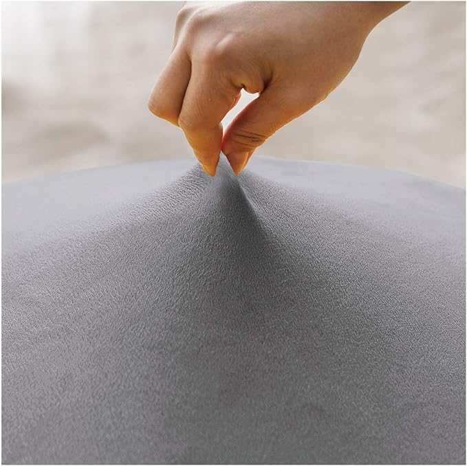 Velvet Plush XL Dining Chair Covers, Stretch Chair Slipcover, spandex High Chairs Protector Covers Seat Slipcover with Elastic Band for Dining Room,wedding, ceremony, banquet (Silver Grey, Set of 6)