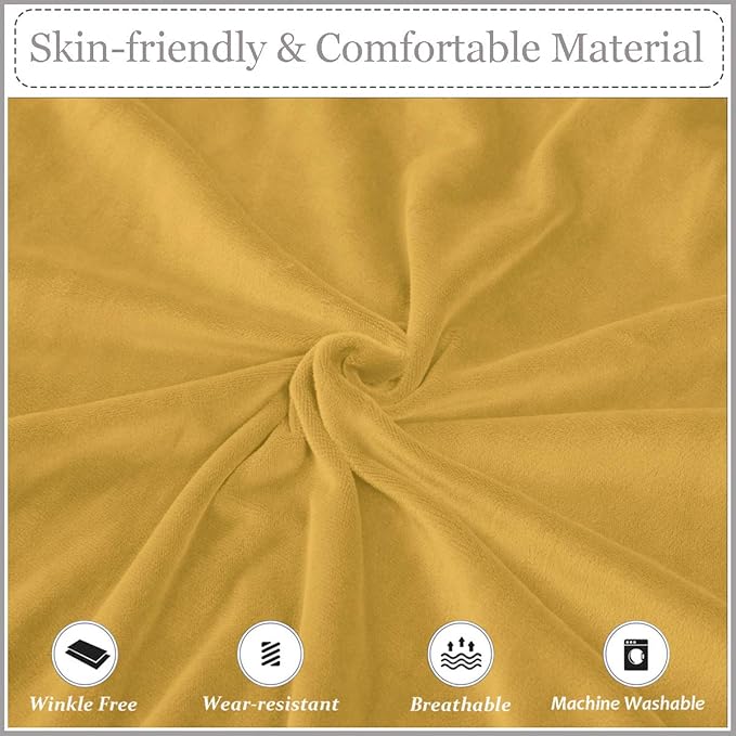Velvet Plush XL Dining Chair Covers, Stretch Chaircover, Spandex High Chairs Protector Covers Seat Slipcover with Elastic Band for Dining Room,Wedding, Ceremony, Banquet (Mustard Gold, Set of 2)