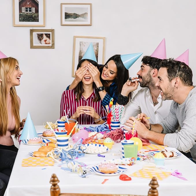 54IN X 600FT Plastic Table Cover Roll, Plastic Table Cloths for Parties, Birthday, Weddings, Banquet,Disposable Tablecloth Roll for All Shape Tables,Party Supplies(White, 54 Inch X 600 Feet)
