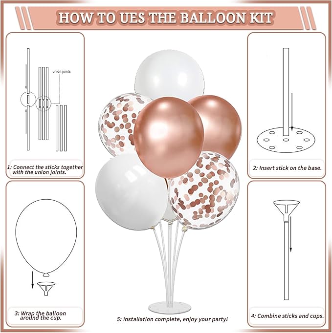 LFSTGN 274 Pcs Rose Gold Bridal Shower Decorations, Bachelorette Party Decorations Favors - "BRIDE TO BE" Banner, Veil, Balloon, Photo Props, Tableware with Rose Gold for 25 Guests