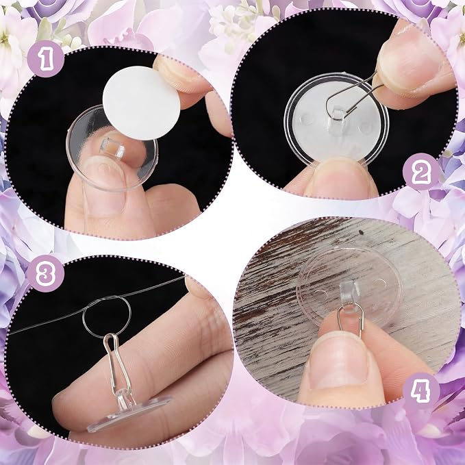 Lyrow 60 Pack Lavender Purple Artificial Flower Hanging Ornaments Purple Roses Floating Garland Moody Vintage Mauve Wedding Lilac Boho Cottagecore Ceiling Garland Bridal Shower Bouquet Table Decor