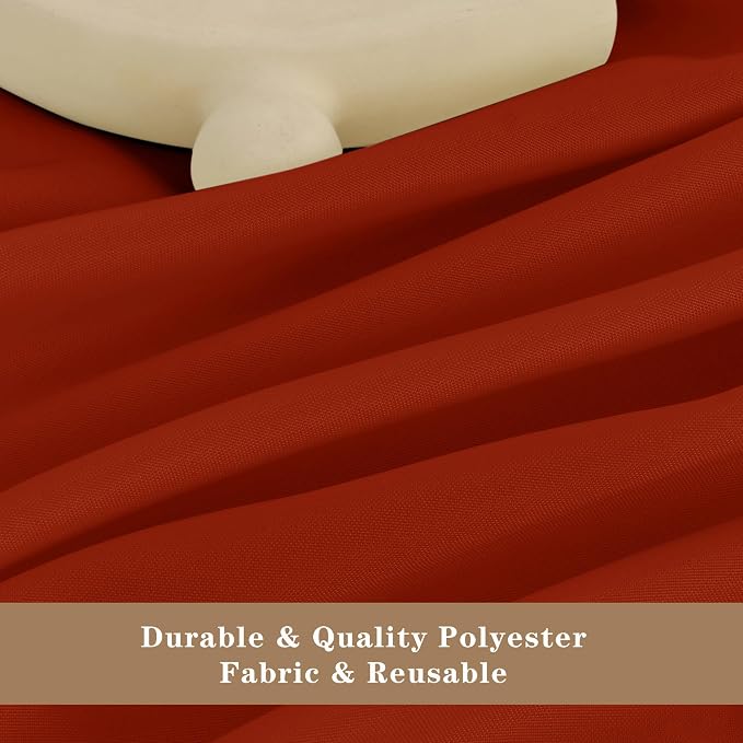 Fitable 6 Pack Rust 90 Inch Round Tablecloth - Stain Resistant and Washable Table Cover, Polyester Fabric Table Cloth for Wedding, Party, Banquet, Formal Events