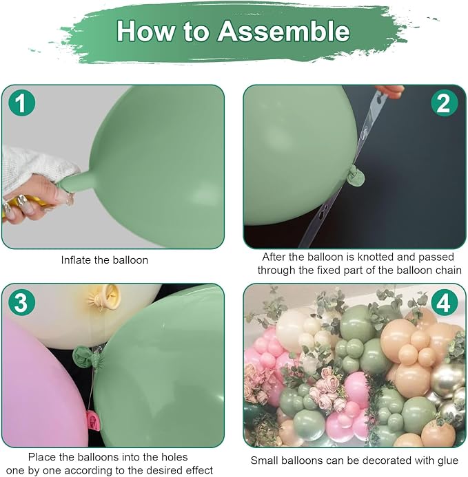 128Pcs Sage Green and Pink Balloon Arch Kit, Pink Green Gold Latex Baby in Bloom Balloon Garland Kit for Girls Floral Fairy Baby Shower Woodland Garden Tea Birthday Camp Bachelorette Party Decorations