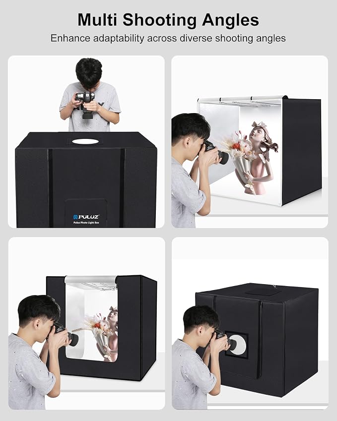 PULUZ 31” Large Photo Light Box, Light Box Photography with 234 LEDs, CRI 95+, 4 PVC Backdrops, Portable Shooting Tent for Product Photos