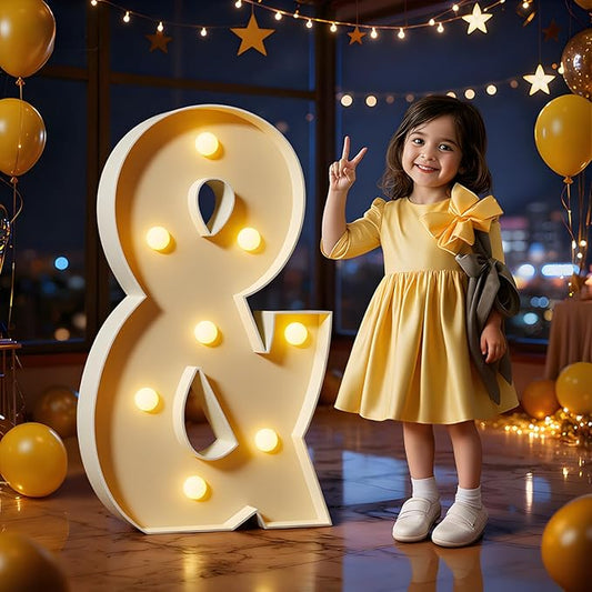 Marquee Letters 3 Feet Tall Large Light Up Letters & Wedding Mr and Mrs Sign Marry Me Engagement Party Decor Yellow Light Birthday Decorations Balloon Arch Kit Foam Sign &