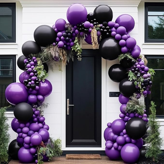 Dark Purple Balloons-Double Stuffed Lavender Balloon Garland Different Sizes Latex Deep Purple Balloon Arch Kit for Birthday Baby Shower Anniversary Wedding Party Decorations