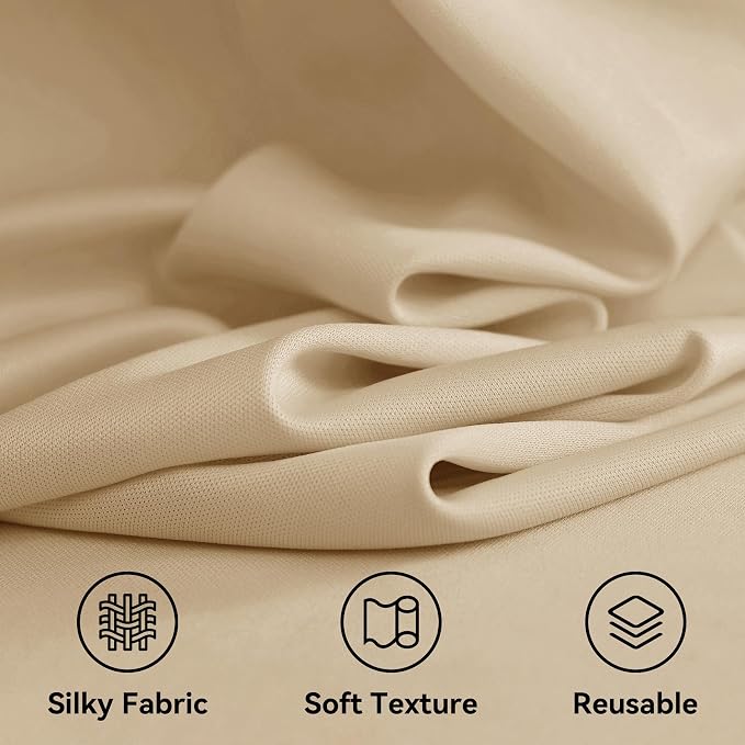 40ftx12ft Champagne Backdrop Curtains for Parties, Wrinkle Free Polyester Photo Backdrop Drapes 12 ft Long Back Drop Cloth for Wedding Birthday Photography Background Party