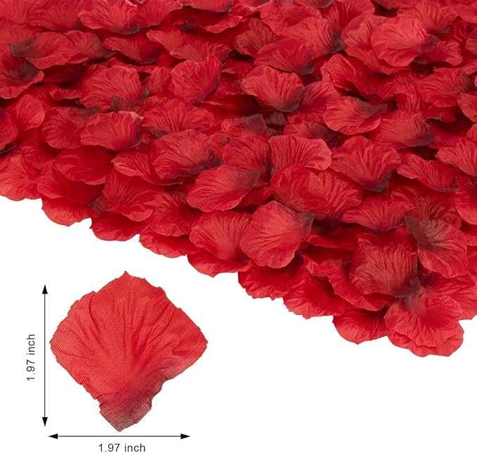 KatchOn, Glitter Happy Anniversary Photo Banner - Huge, 10 Feet, 2 Strings | 1000 Pcs Artificial Red Rose Petals - Silk, Fake Rose Petals for Romantic Night for Her Set, Wedding Anniversary Banner