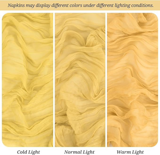 15 Packs Cheesecloth Table Runner Gold,10 Ft Rustic Gauze Boho Wedding Table Runner Decoration, Wedding Table Decor Table Cloth for Party Bridal Shower Table,21.5x120in
