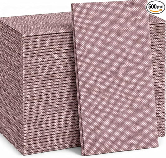 Made in Italy Linen-Feel Disposable Guest Towels - Premium Airlaid Cloth-Like Bathroom Napkins, Soft & Absorbent Luxury Hand Towels, Elegant Dinner Napkins for Parties, Events, Bulk 500 Count