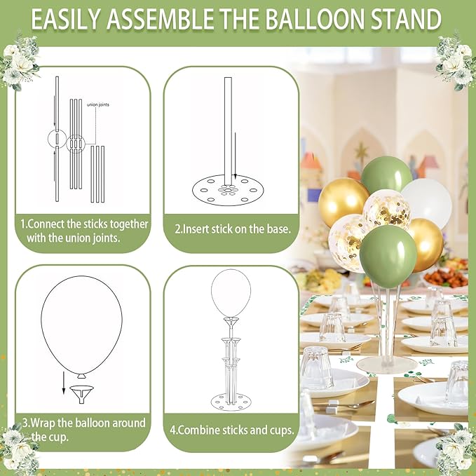 234 Pc Sage Green Baby Shower Decorations Set- Serve 24 Guests, All-in-One Neutral Baby Party Supplies Kit with Balloon Arch, Foil Fringe Curtain, Tableware Set, Cake Topper, Banner, Sash, Tablecloth