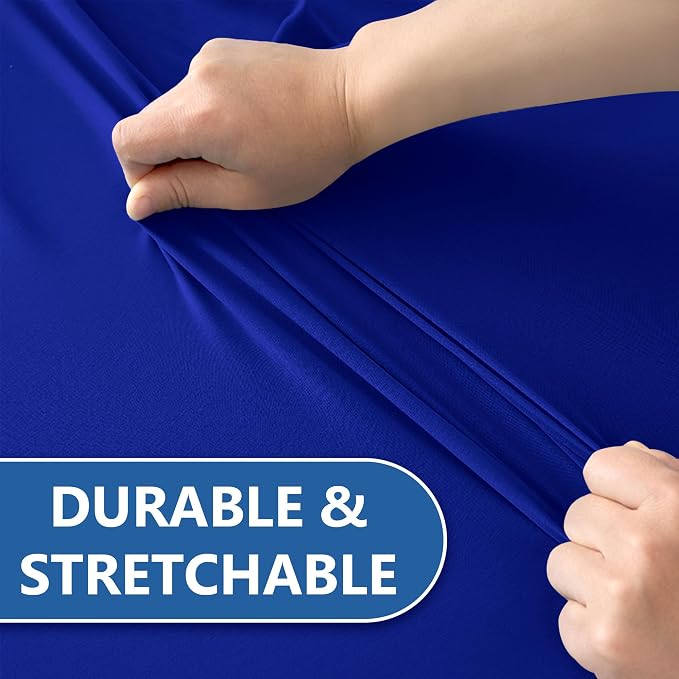 Cocktail Table Covers-Spandex Round High Top Table Cloths 8 Pack 32x43 Inch-Royal Blue Stretch Fitted Bar Tall Tablecloth for Pub Bistro Highboy Party Event Banquet Height Satnding Tables
