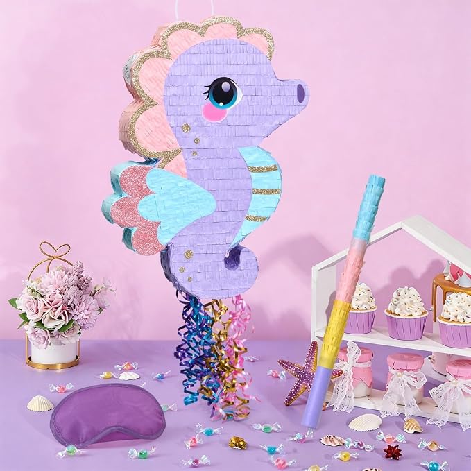 WERNNSAI Seahorse Piñata - Ocean Birthday Decoration Ocean Animal Piñata