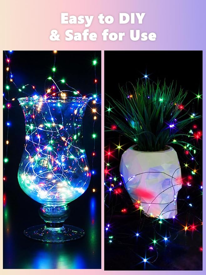 3 Pack Fairy Lights Battery Operated with Remote Twinkle Lights Multicolor | Each 80 LED 26FT, Waterproof Wire, 8 Modes, Memory, Timer, Christmas String Lights for Wreath Windows Wedding House DIY Decor