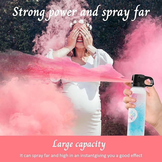 Gender Reveal Fire Extinguisher: 2 Packs Pink Gender Reveal Ideas Only for Baby Girl with 100% Biodegragable for Gender Reveal Decorations (Pink)