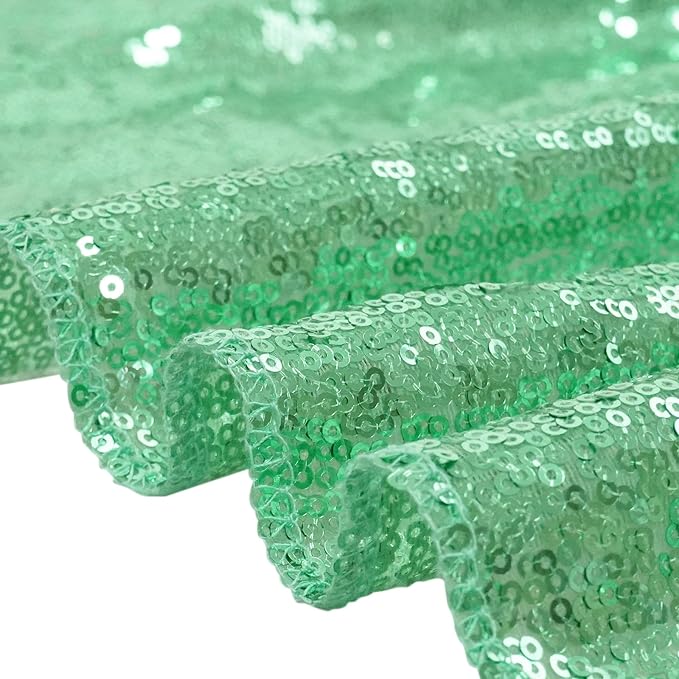 Eternal Beauty Mint Green Sequin Backdrop, 20x10 Ft Glitter Background Curtains for Shimmer Photography Party Wedding Birthday Back Drop Decor