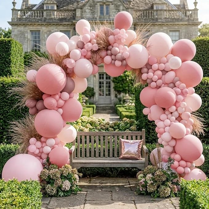 Pastel Pink Balloons Latex Light Baby Pink Balloon Garland Arch Kit Different Sizes for Birthday Baby Shower Winter Bridal Prom Party Decorations