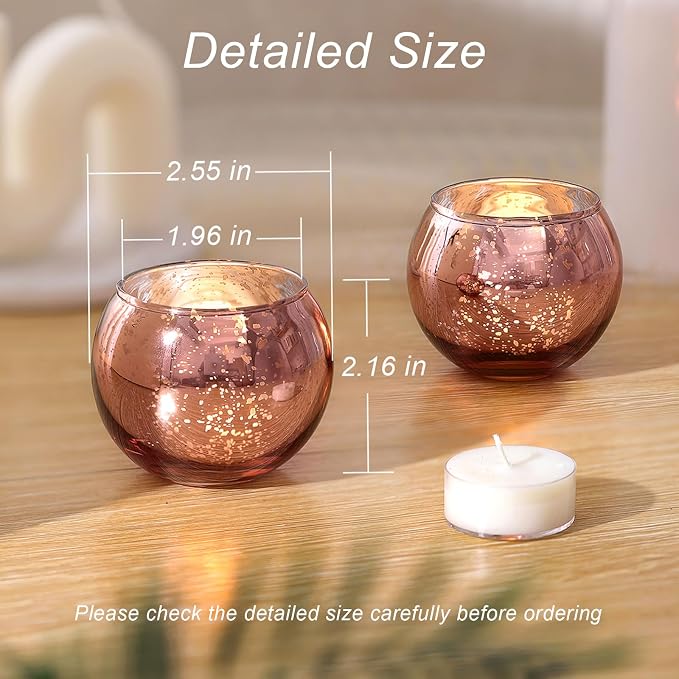36 Pcs Rose Gold Candle Holders-Rose Gold centerpieces for Birthday Party, Wedding, Bridal Shower, Sweet 16. Mother's Day Brunch Table Decorations