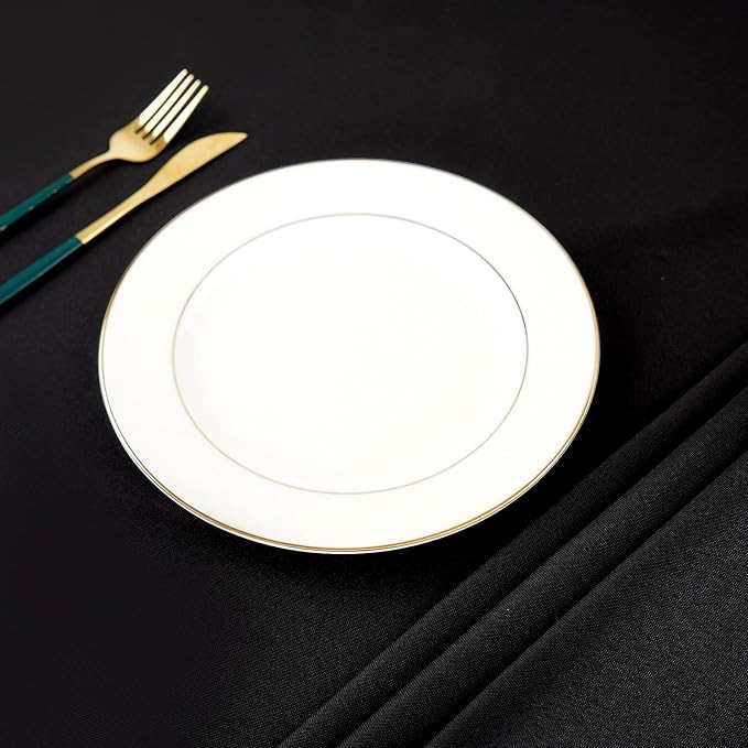 YMHPRIDE 6 Pack Black Tablecloths - 120 Inch Polyester Round Table Covers, Washable Fabric for Wedding, Party, Dining, Banquet
