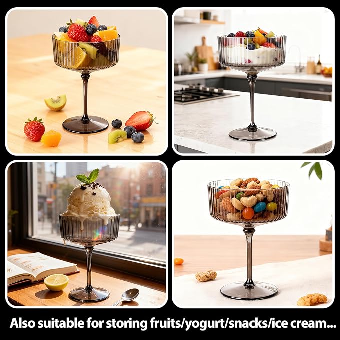 LIYH 20 Pcs Plastic Martini Glasses 10 Oz Clear Black Disposable Martini Glasses Cocktail Coupe Plastic Champagne Tower Disposable Wine Cups Perfect for Bar Cocktails Parties Wedding