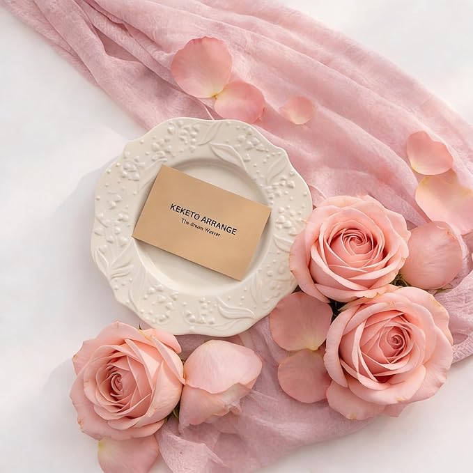 Keketoarrange Dusty Pink Mothers Day Table Runner Cheesecloth Gauze Rustic 120 Inch 10 FT for Wedding Baby Shower Bridal Shower Birthday Engagement Party Long Sheer Boho Spring Summer Home Decorations