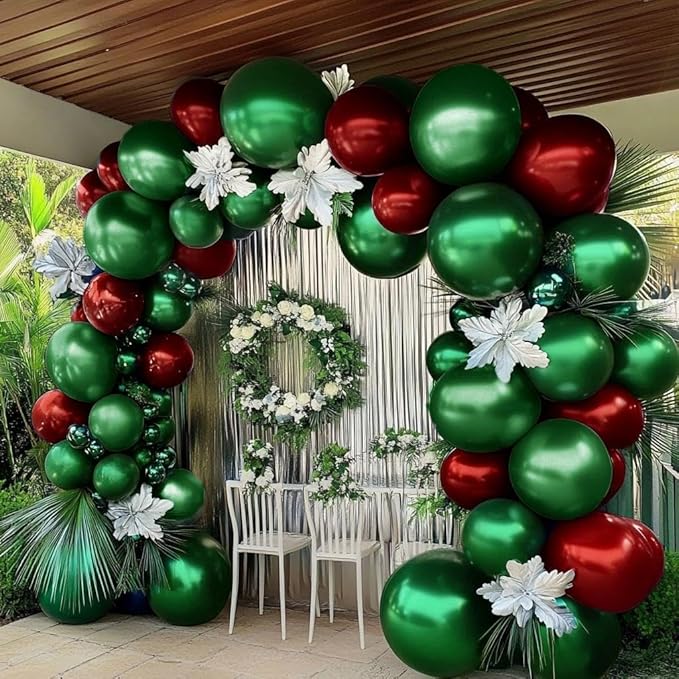 Dark Green Balloon Garland Double Stuffed Emerald Green Balloons Different Size Forest Hunter Balloon Arch Kit for Birthday Graduation Jungle Wedding Bridal Shower Party Decor
