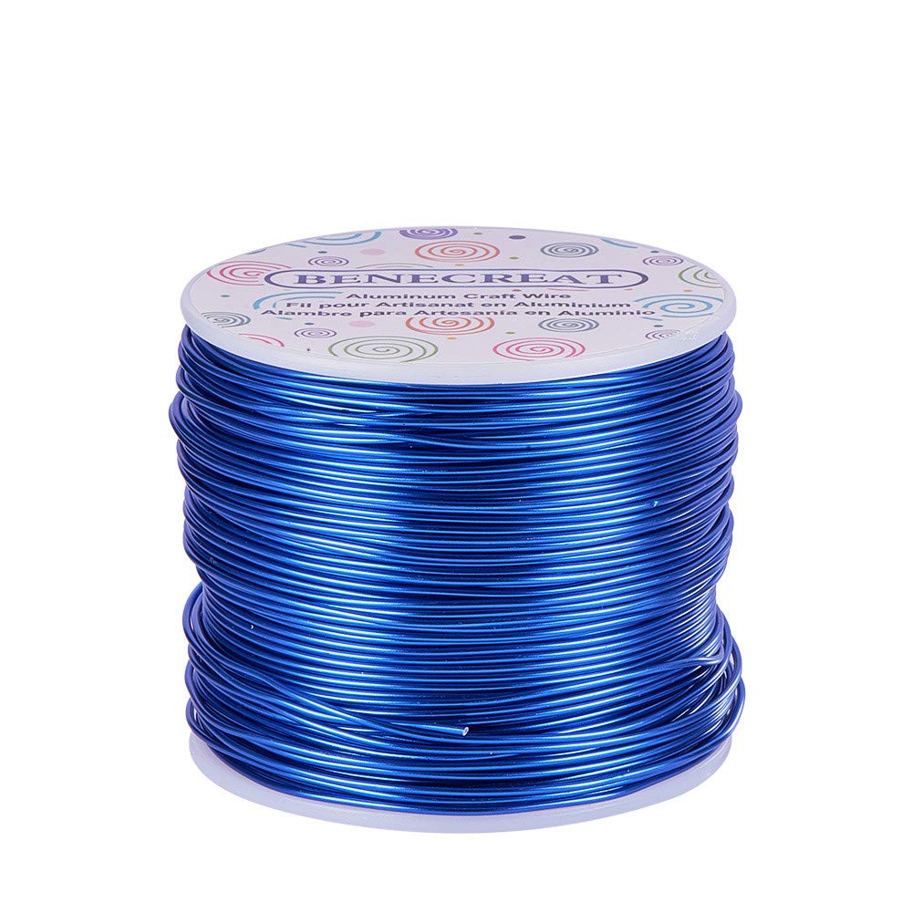 BENECREAT 18 Gauge Jewelry Craft Aluminum Wire 492 Feet Bendable Metal Sculpting Wire for Craft Floral Model Skeleton Making (Blue, 1mm)