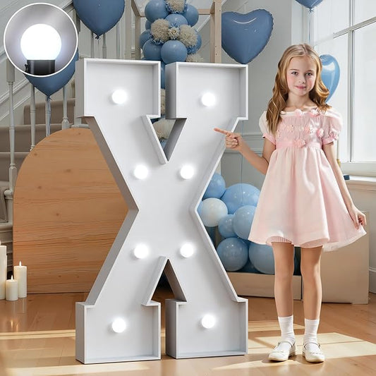 Marquee Letters 3 Feet Tall Large Light Up Letters Decorations Wedding Engagement Proposal White Party Decorations Marry Me Sign XOXO Big Cardboard Backdrop X