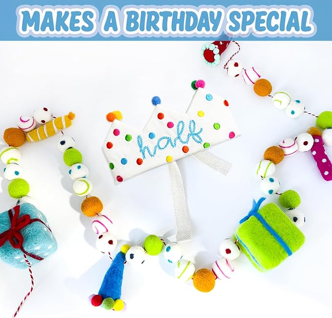 Personalized Hand Embroidered Birthday Hats Unique Happy Birthday Crowns Cute Party Hat for Boy Girl Fit All Ages