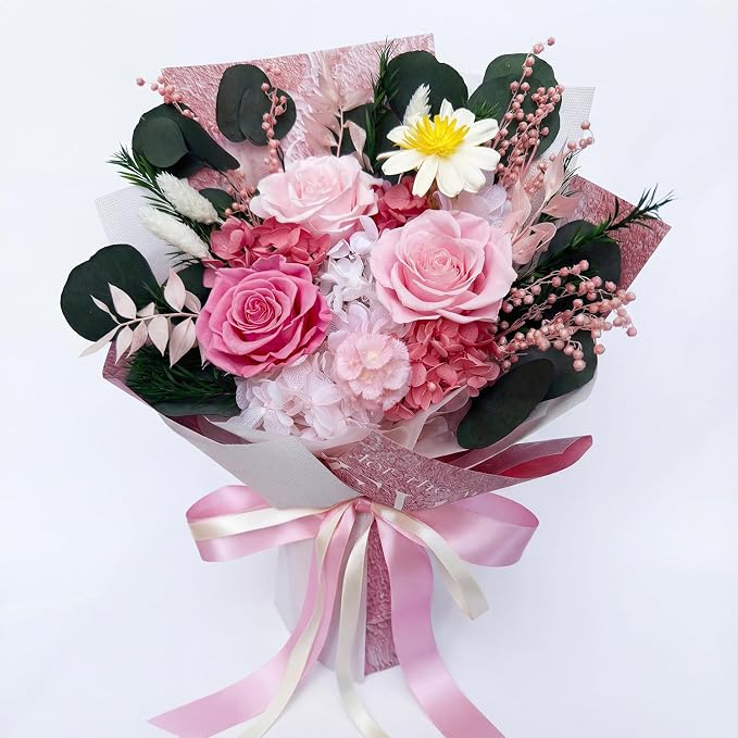 Forever Flower Gifts for Her: Romantic Flowers for Graduation-Daughter Girlfriend Wife Mom Grandma-Preserved Rose Bouquets-Flowers for Delivery Prime on Birthday Anniversary Valentines (pink)
