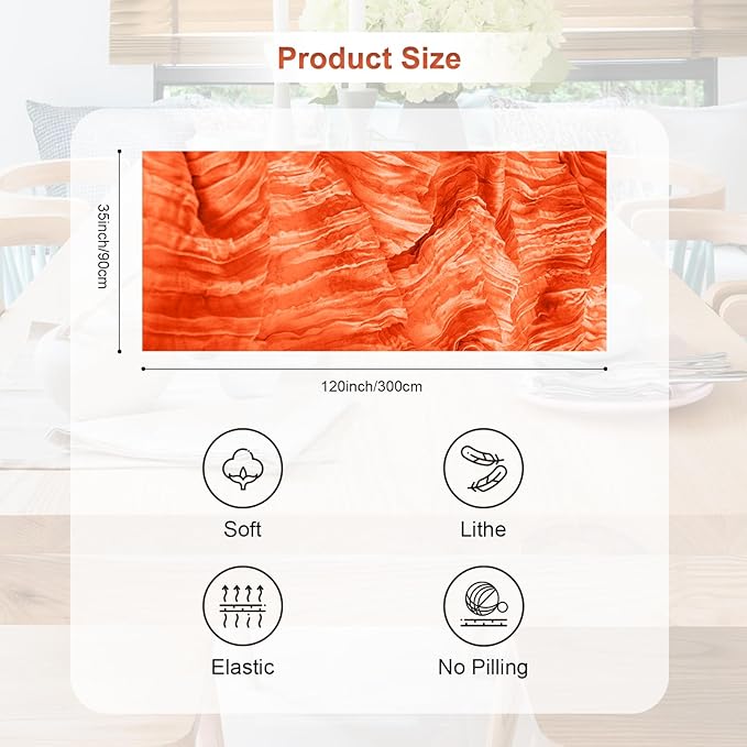 6 Pack Orange Cheesecloth Table Runner 35x120 Inch 10Ft Rustic Gauze Cheese Cloth Table Runner Sheer Cheesecloth Table Runners for Wedding Party Bridal Shower Decoration
