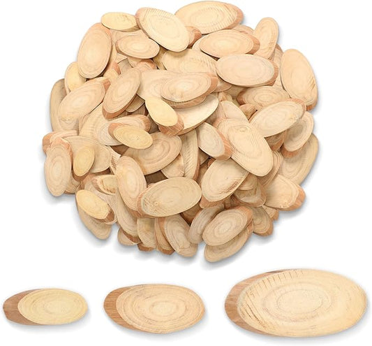 Gerrii 90 Pcs Irregular Natural Driftwood Chips for DIY Dried Wood Strips Oval Wood Chips for Table Decorations DIY Crafts Beach Decorations Card Making Photography Props Home Wedding Party Decor