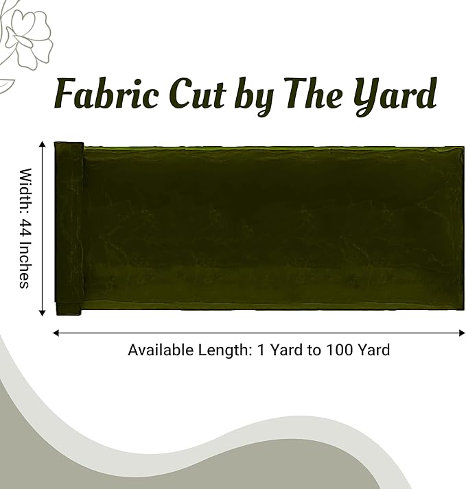 MDS Pack of 75 Yard Sheer Organza Fabric for Wedding Party Home Event Banquet Decorations, Backdrop Curtain Craft Dress Sewing Fashion DIY Crystal Organza Tulle Fabric Bolt 44” Wide - Olive Green