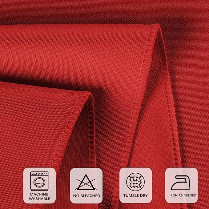 8 Packs 120 Inch Red Round Tablecloth in Diameter, Washable Polyester Fabric Tablecloths, Wrinkle Resistant Table Cloth for Wedding Party Banquet Dining