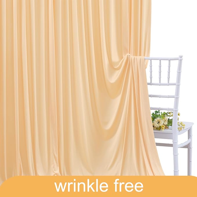 Dark Champagne Backdrop Curtain for Parties Wedding Baby Shower Wrinkle Free Photo Curtains Backdrop Drapes Fabric Decoration for Bridal Shower 5ft x 7ft,2 Panels