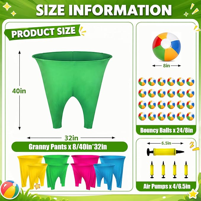 Granny Pants Yard Game, Granny Pants Outdoor Party Game Granny Pants Outdoor Game with Bouncy Balls and Pump Fun Family Reunion & Adult Yard Games for Groups