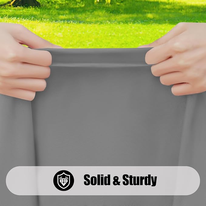 Smiry 4 Pack Rectangle Picnic Table Cloth, Waterproof Elastic Fitted Tablecloths, Washable Polyester Rectangular Patio Table Cover for Camping, Indoor and Outdoor (Grey, 30"x72")