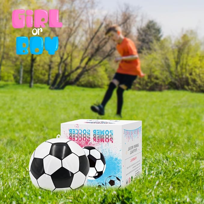FIEKEICC Gender Reveal Soccer Ball Powder Kit 1blue&1pink Crazy Gender Reveal Ideas Exploding Soccer Balls Kit Gender Reveal Soccer Balls Kit Party Baby Shower Supplies for Boy or Girl Reveals