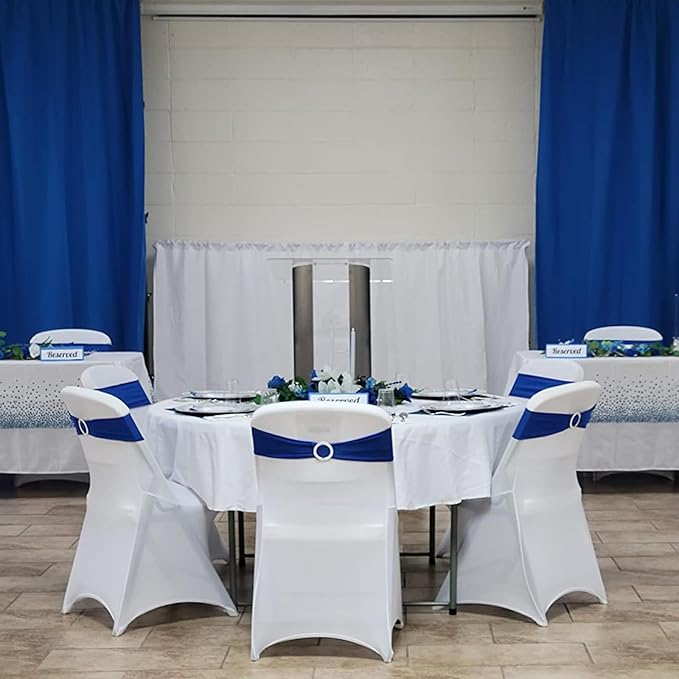 30Pcs Spandex White Chair Covers for Party, Stretch Folding Dinner Chair Cover for Wedding Party Banquet