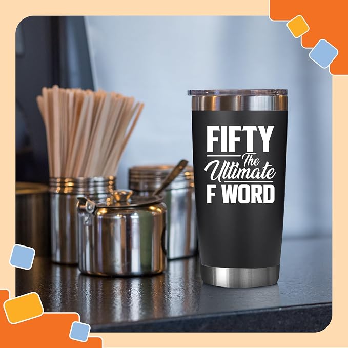 NewEleven 50th Birthday Gifts For Men Women - 1975 50th Birthday Decorations For Men Women - Gifts For Women Turning 50-50 Year Old Gift Woman, Mom, Dad, Wife, Husband - 20 Oz Tumbler