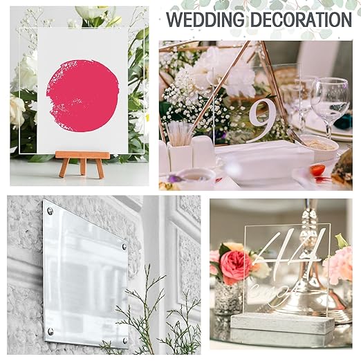 12 Pcs 12 x 12 Inch Clear Acrylic Sheet 1/8 inch Thick Transparent Square Panel Acrylic Board with Protective Paper for Engraving for Sign Photo Frame Craft DIY Display Projects